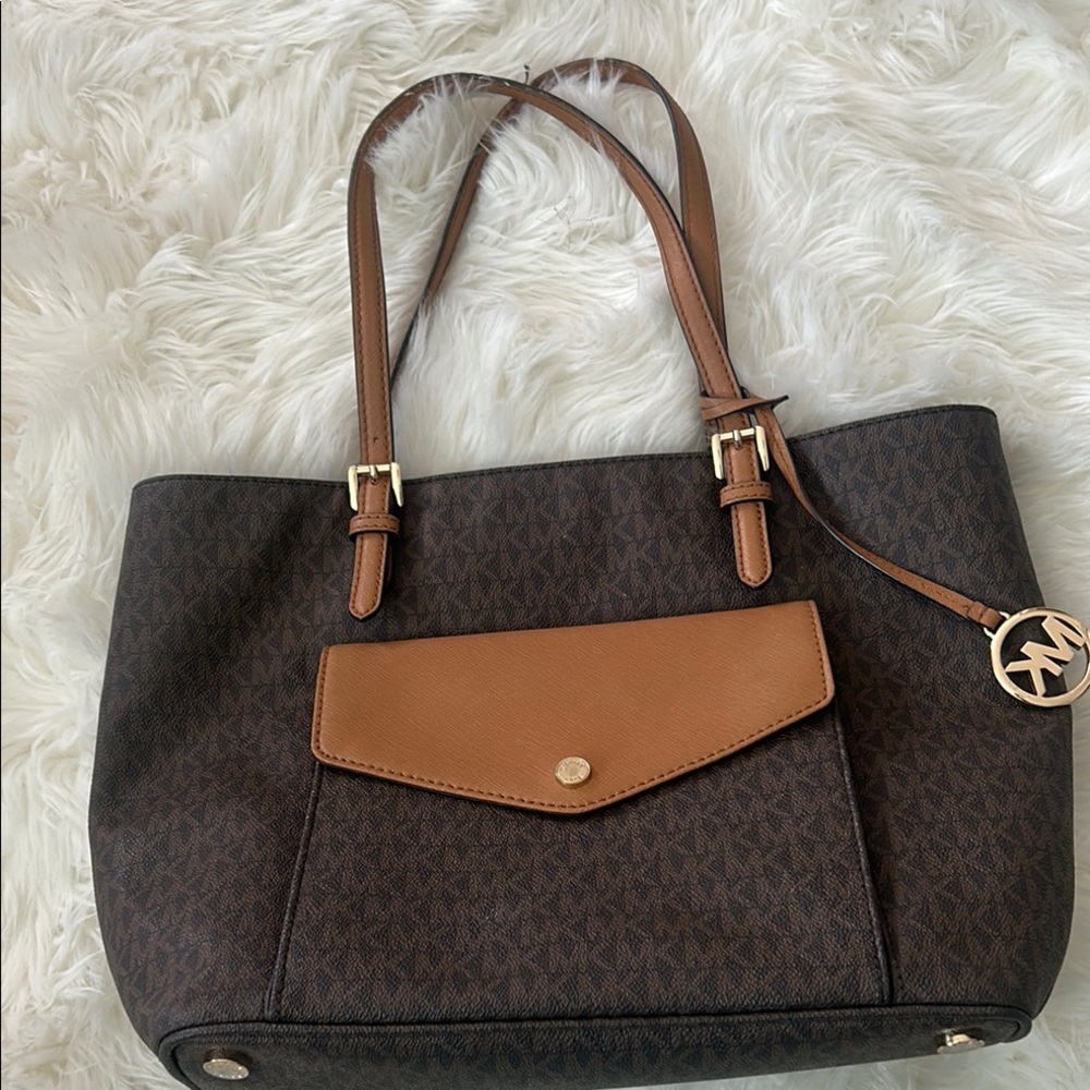 Michael Kors Brown and Tan Signature Tote